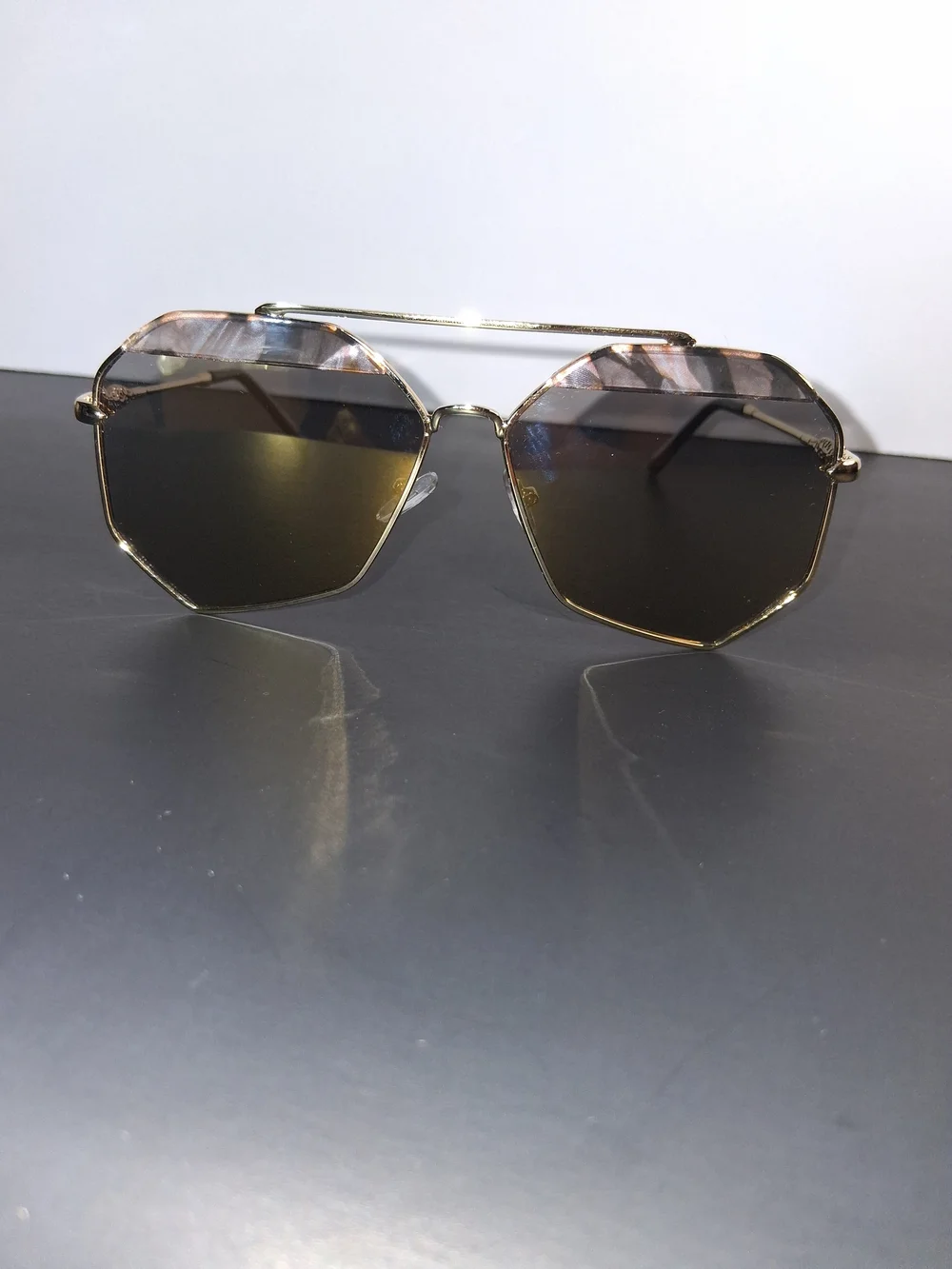 Gold Frame Brown Lens Women's Fashion Sunglasses